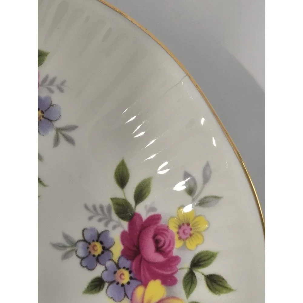 mismatched* cracked saucer* Elizabethan Bone China Floral Tea Cup & Saucer